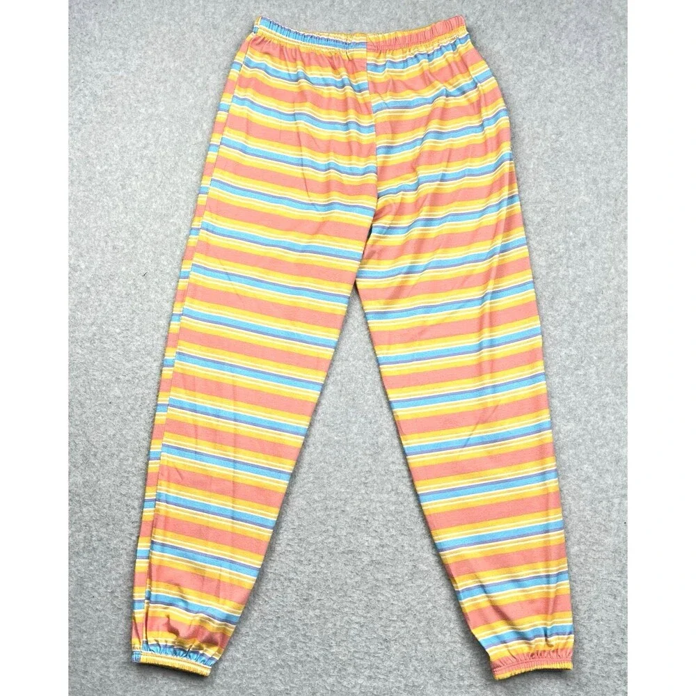 Lucky Brand Girls 10/12 Rainbow Stripe Tank Jogger 2 Piece Lounge Set